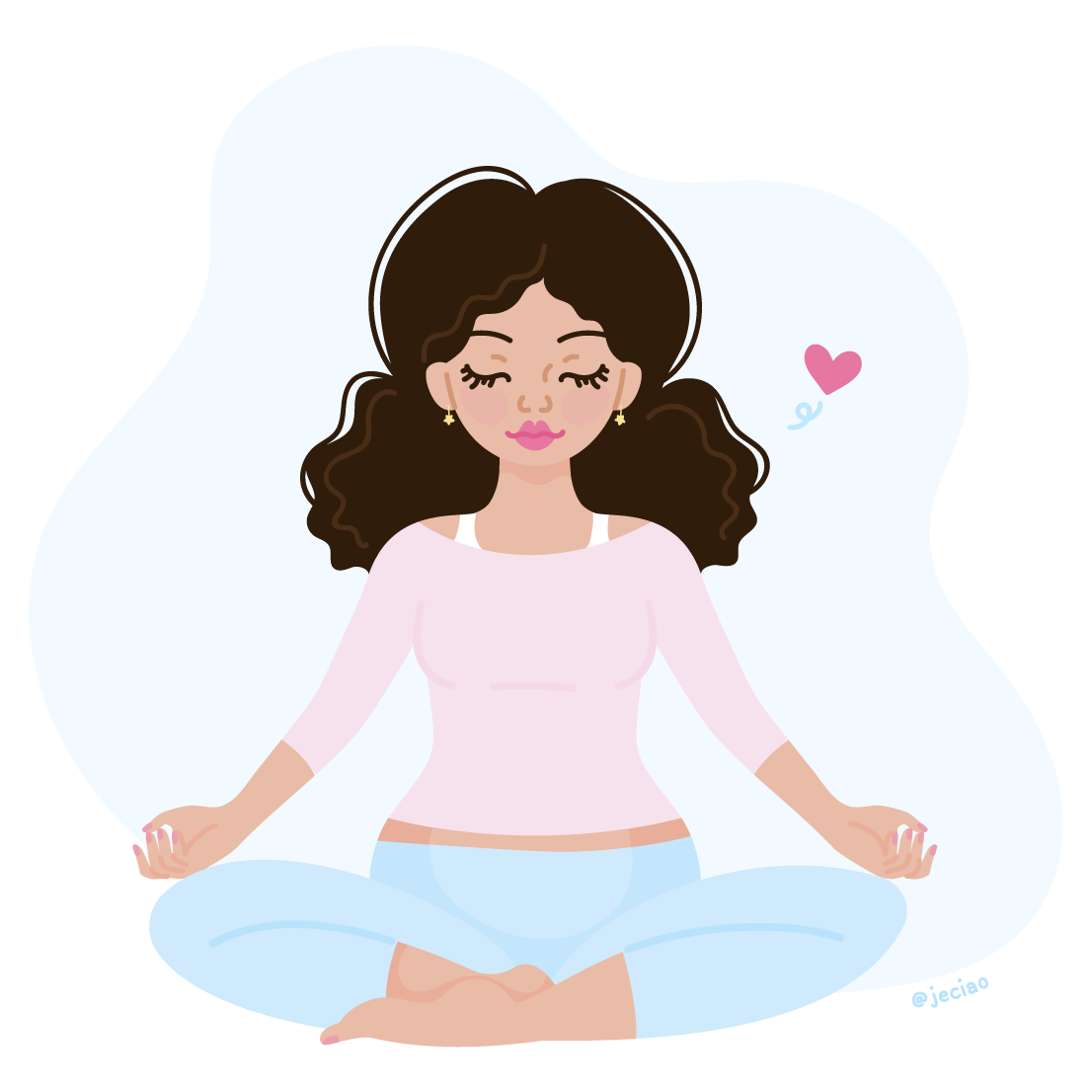 Meditating woman vector