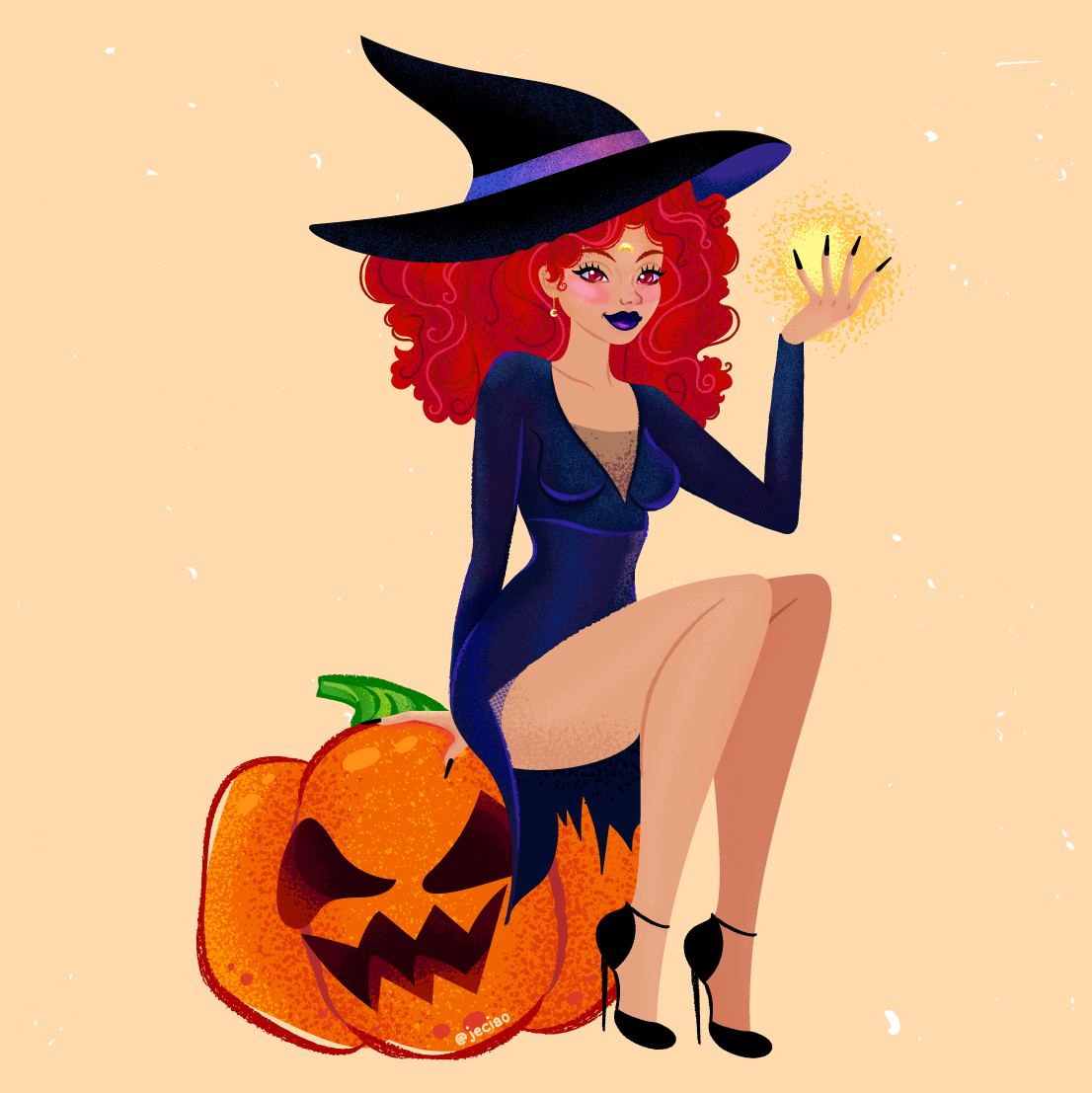 Witch on a broom vector